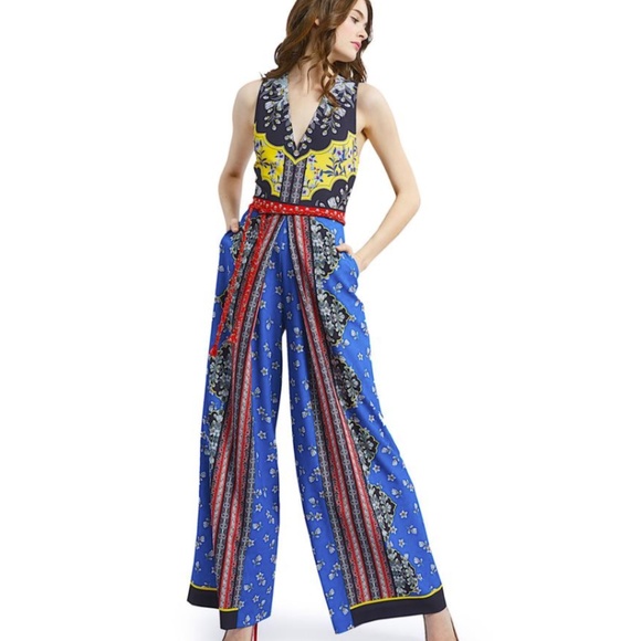 Alice + Olivia Multicolor Audrie Pleated Romper/Jumpsuit